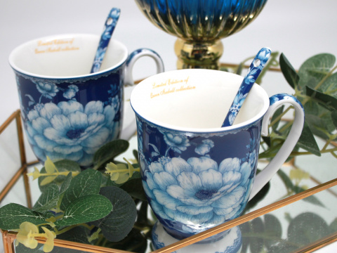 Kubki dla dwojga porcelana na prezent Queen Isabell róże