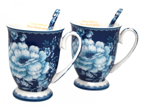 Kubki dla dwojga porcelana na prezent Queen Isabell róże