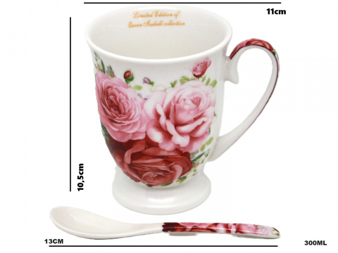 2 kubki zestaw porcelanowy Queen Isabell róże dzień kobiet