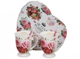2 kubki zestaw porcelanowy Queen Isabell róże dzień kobiet