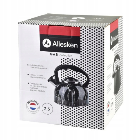 Czajnik do gotowania wody na indukcję stalowy 2,5 l marmur