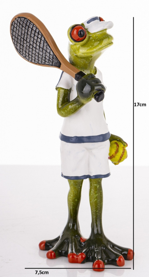 Żaba figurka na biurko żabka tenisistka prezent ozdoba