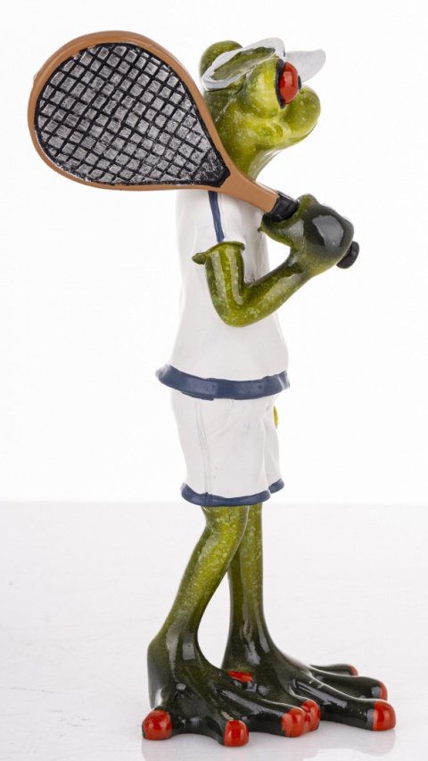 Żaba figurka na biurko żabka tenisistka prezent ozdoba