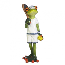 Żaba figurka na biurko żabka tenisistka prezent ozdoba