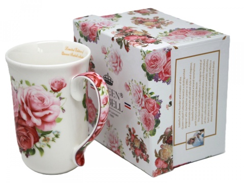 Kubek wysoki w pudełku Queen Isabell róże porcelana