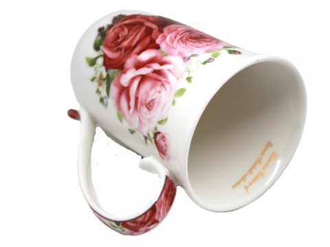 Kubek wysoki w pudełku Queen Isabell róże porcelana