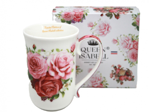 Kubek wysoki w pudełku Queen Isabell róże porcelana