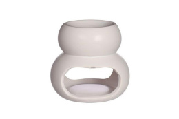 Kominek na wosk zapachowy ceramika biały chubby II gatunek