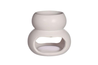 Kominek na wosk zapachowy ceramika biały chubby II gatunek