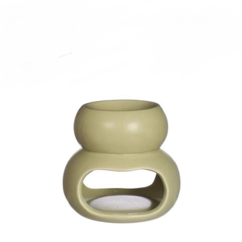 Kominek na wosk zapachowy ceramika zielony chubby II gatunek