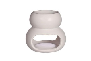 Kominek na wosk zapachowy ceramika biały matowy chubby