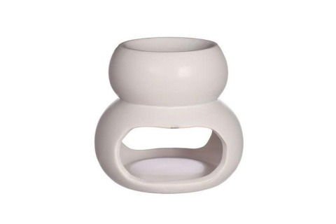 Kominek na wosk zapachowy ceramika biały matowy chubby