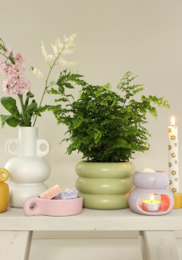 Kominek ceramiczny na wosk olejek różowy matowy chubby