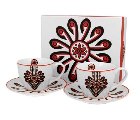 Filiżanki do kawy ze spodkami na prezent parzenica 2 szt