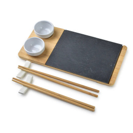 Komplet do serwowania sushi dla 2 osób deska pałeczki miska