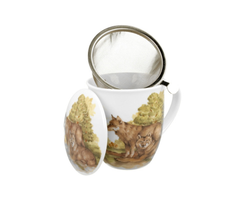 Kubek wilki zaparzacz świat zwierząt dla mężczyzny myśliwski