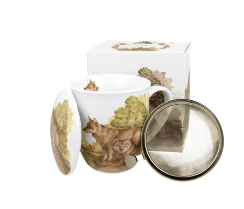 Kubek wilki zaparzacz świat zwierząt dla mężczyzny myśliwski