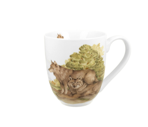 Duży kubek wilki dla mężczyzny xxl świat zwierząt porcelana