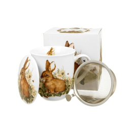 Kubek na prezent zając sitko filtr świat zwierząt wielkanoc
