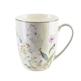 Kubek porcelanowy do kawy herbaty faccia verde kwiaty
