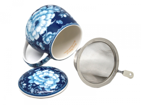 Kubek z zaparzaczem beczułka Queen Isabell róże na prezent