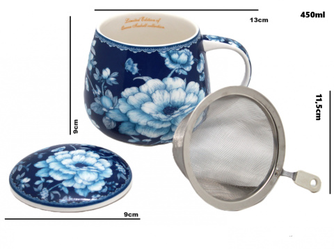 Kubek z zaparzaczem beczułka Queen Isabell róże na prezent