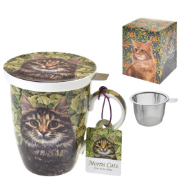 Kubek z sitkiem zaparzaczem kot porcelana kostna Morris cat