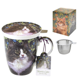 Kubek z sitkiem zaparzacz porcelana kostna kot Morris cats