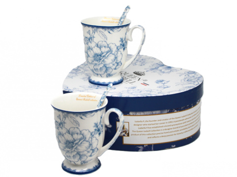 2 kubki zestaw porcelanowy Queen Isabell róże dzień kobiet