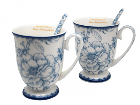 2 kubki zestaw porcelanowy Queen Isabell róże dzień kobiet