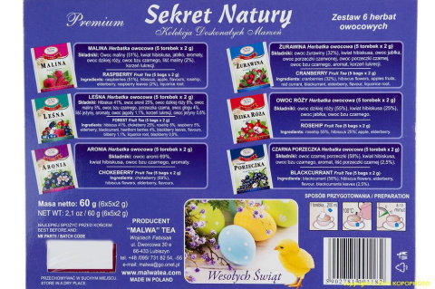 SEKRET NATURY ZESTAW HERBATY OWOCOWEJ MALWA TEA WIELKANOC