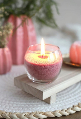 Świeca perłowa zapachowa róża granulat stearyna wosk rose