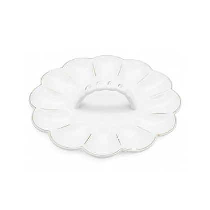 Talerz na jajka do jajek porcelana biały wielkanoc półmisek