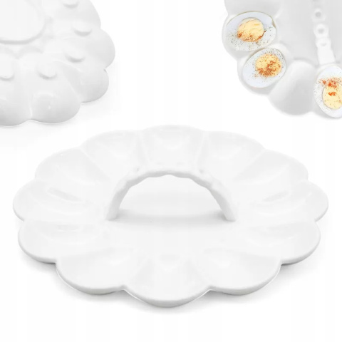 Wielkanoc talerz na jajka do jajek porcelana biały półmisek