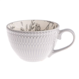 Wyjątkowy szary ceramiczny kubek tłoczony wzór kropki