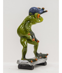 Żaba figurki na biurko żabka na deskorolce prezent ozdoba