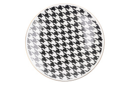 Talerz deserowy pepitka Mieroszów biało czarne