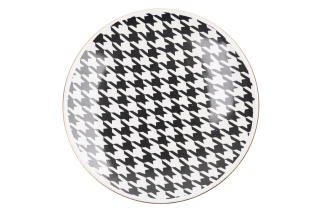 Talerz deserowy pepitka Mieroszów biało czarne