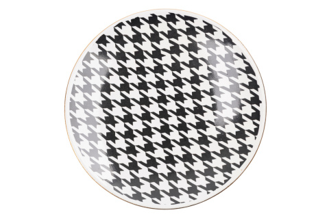 Talerz deserowy pepitka Mieroszów biało czarne