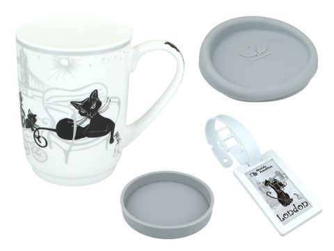 Kubek koty travelling cats w pudełku Carmani Londyn prezent