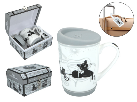 Kubek koty travelling cats w pudełku Carmani Londyn prezent