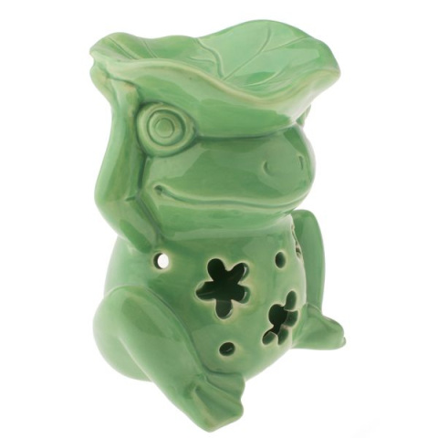 Kominek na olejek zapachowy wosk zielona żaba połysk