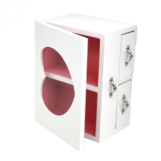 Drewniana szkatułka na biżuterię skrzynka pojemnik serce