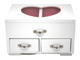 Drewniana szkatułka na biżuterię skrzynka pojemnik serce