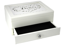 Szkatułka drewniana na biżuterię skrzynka organizer love