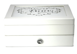 Szkatułka drewniana na biżuterię skrzynka organizer love