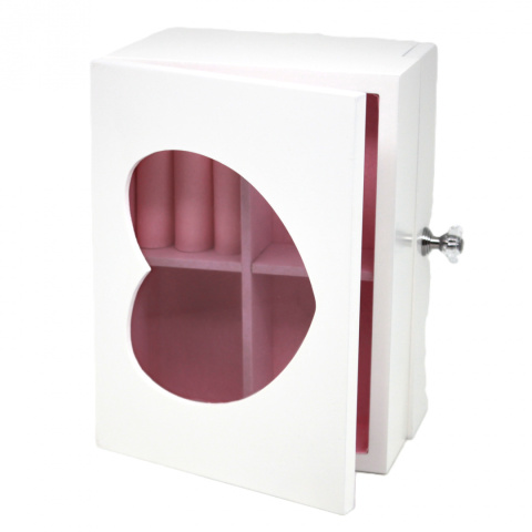 Pudełko drewniane szkatułka na biżuterię skrzynka serce