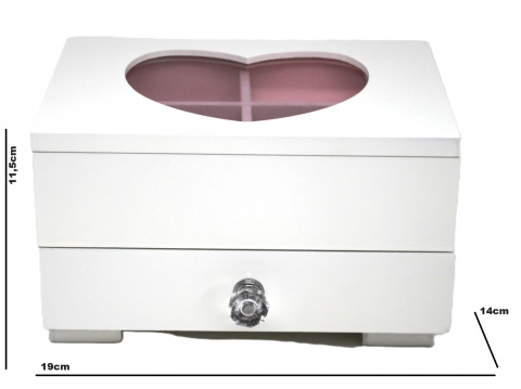 Pudełko drewniane szkatułka na biżuterię skrzynka serce