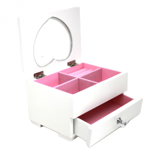 Pudełko drewniane szkatułka na biżuterię skrzynka serce