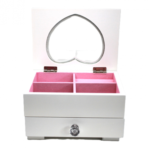 Pudełko drewniane szkatułka na biżuterię skrzynka serce